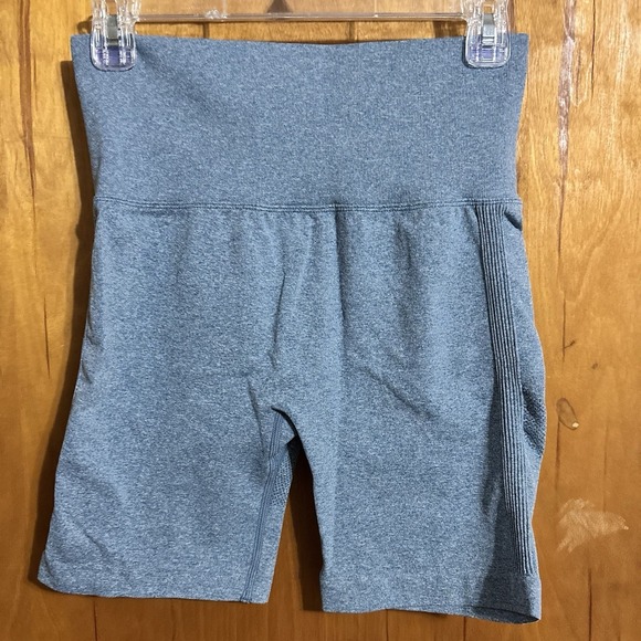 The Unbranded Brand Pants - Blue Seamless Scrunch Butt Biker Shorts High Waisted Yoga Gym Workout Large